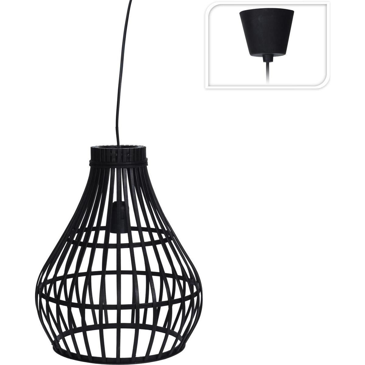 Suspension en bambou - 32 x 39 cm - Noir