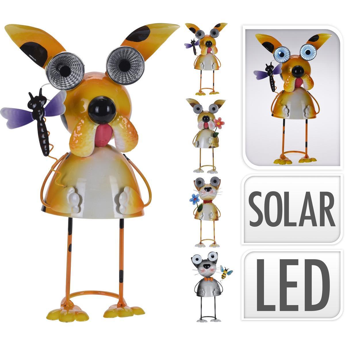 Lampe solaire animal - 9.5 x 12 x H 29 cm - Différents modèles