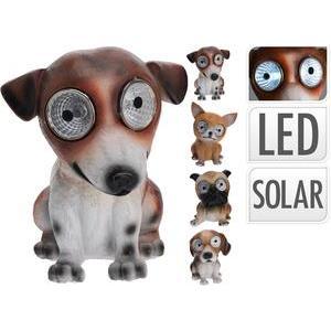 Lampe solaire chien en résine - 10 x 9 x H 13 cm - Différents modèles