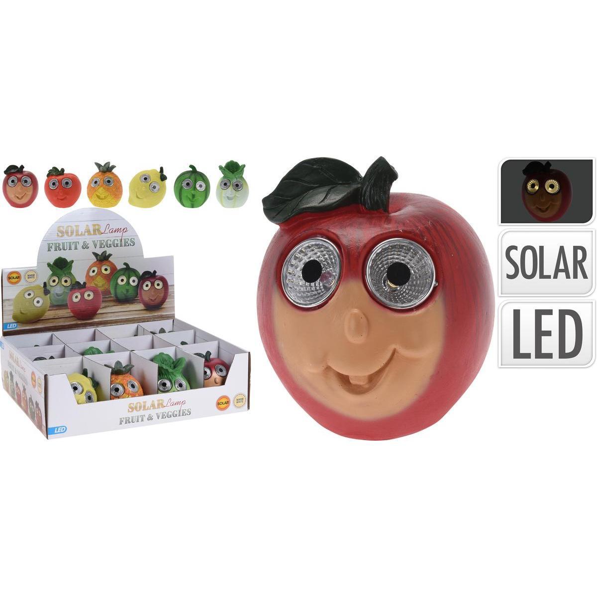 Lampe solaire LED fruit - 8 x 10 cm - Différents modèles