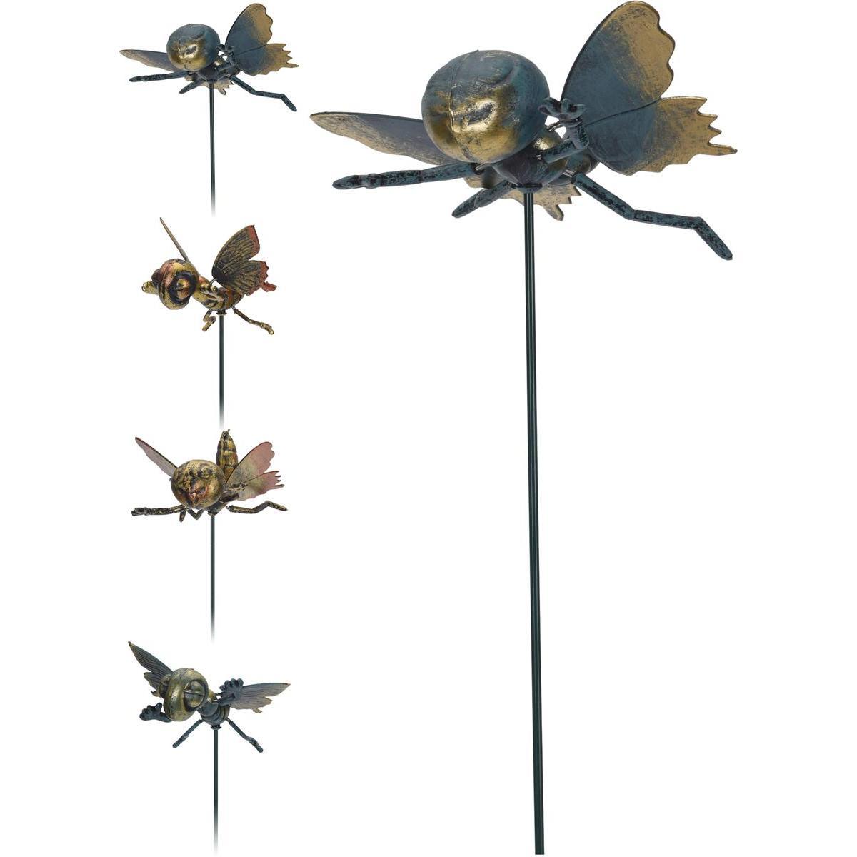 Insecte sur pique en métal - H 67 cm - Différents modèles