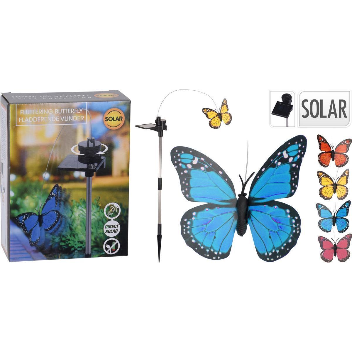 Papillon solaire à piquer - H 58 cm - Différents modèles