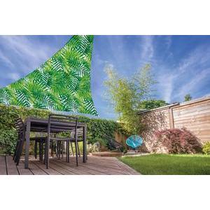 Voile d'ombrage triangulaire imprimé feuillage - 3.6 x 3.6 x 3.6 m