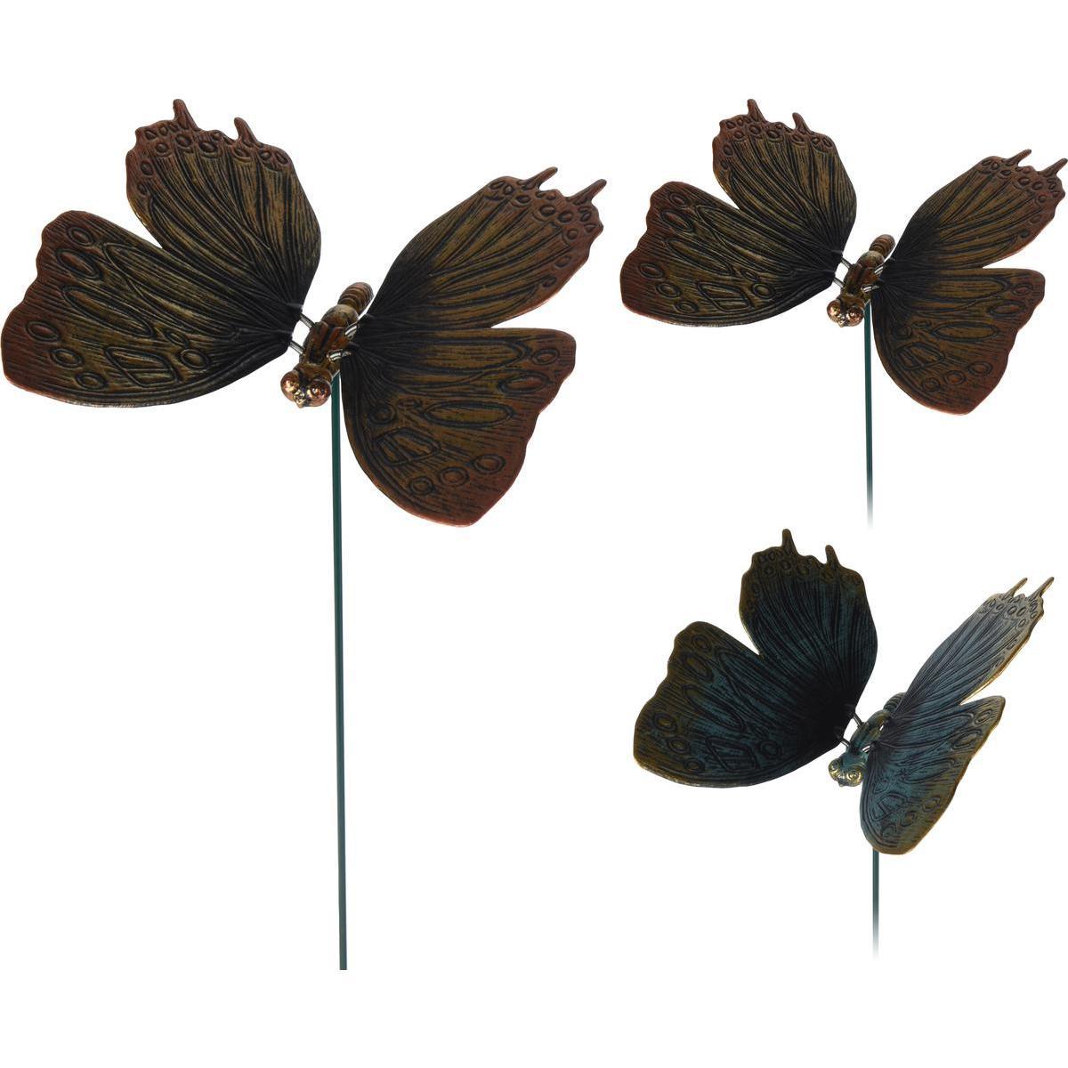 Papillon sur pique en métal - H 60 cm - Différents modèles