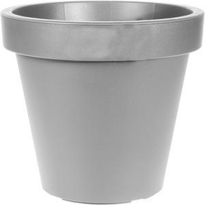 Pot de fleurs rond - ø 30 x H 35 cm - Gris argenté