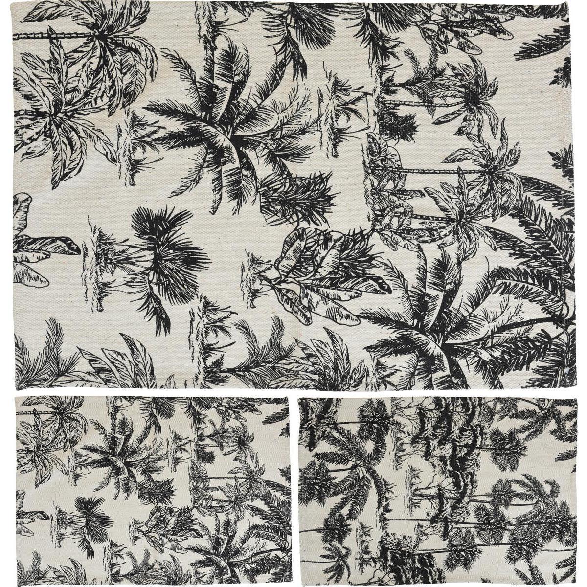 Tapis palmiers - 60 x 90 cm - Différents modèles - Noir, gris
