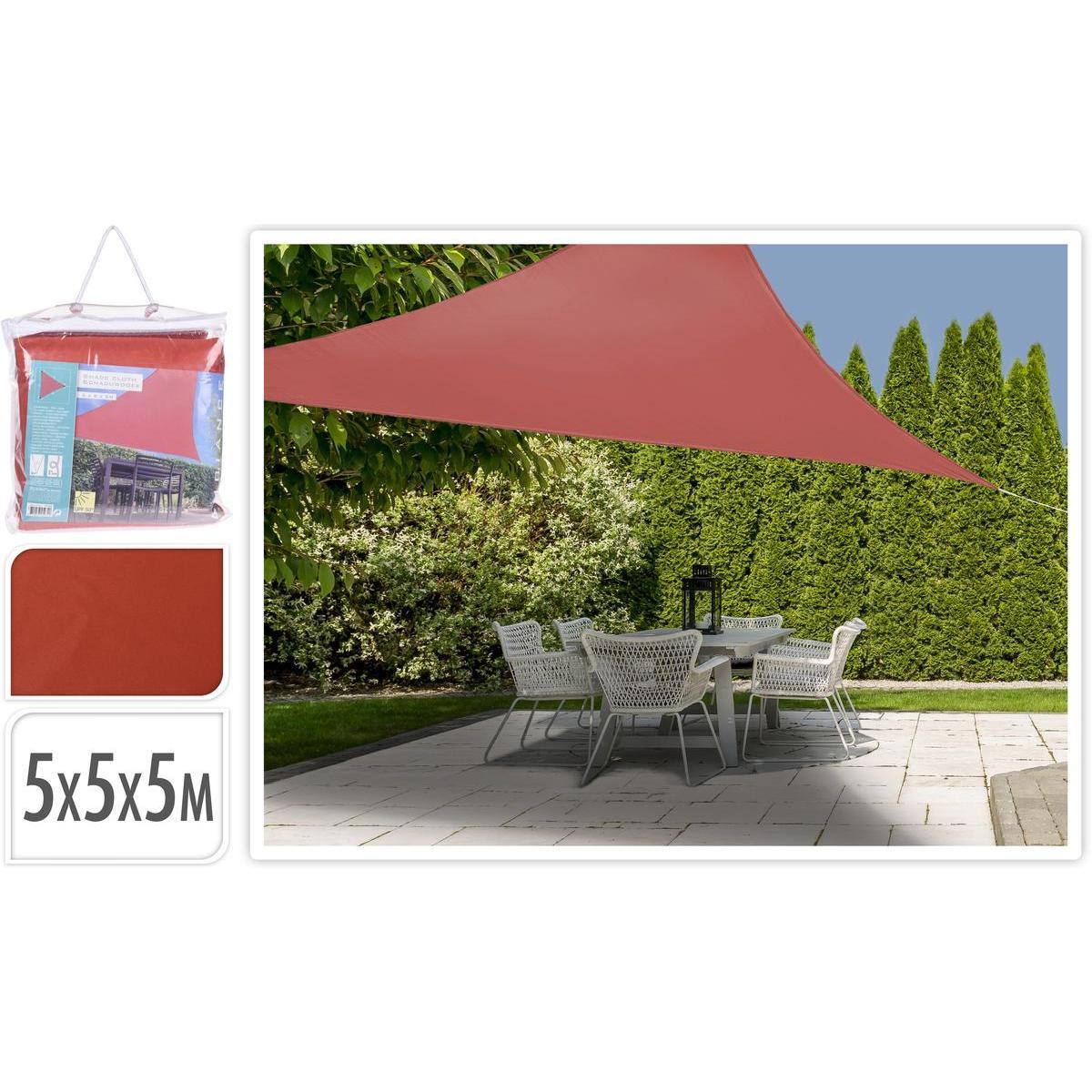 Voile d'ombrage triangulaire - 500 x 500 x 500 cm - Marron terracotta
