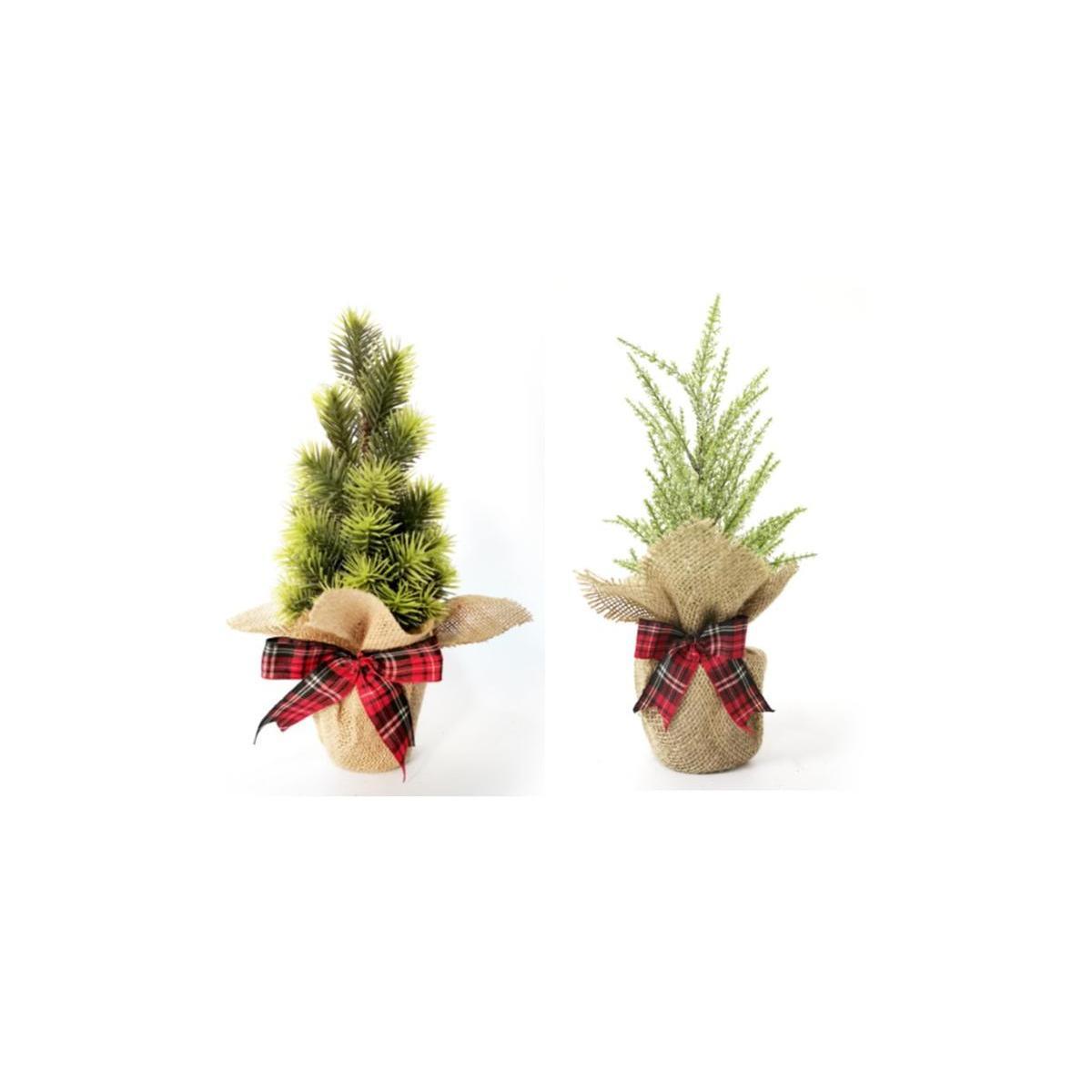 Sapin artificiel en pot - Beige, vert