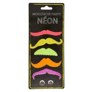 5 moustaches fluos - Multicolore