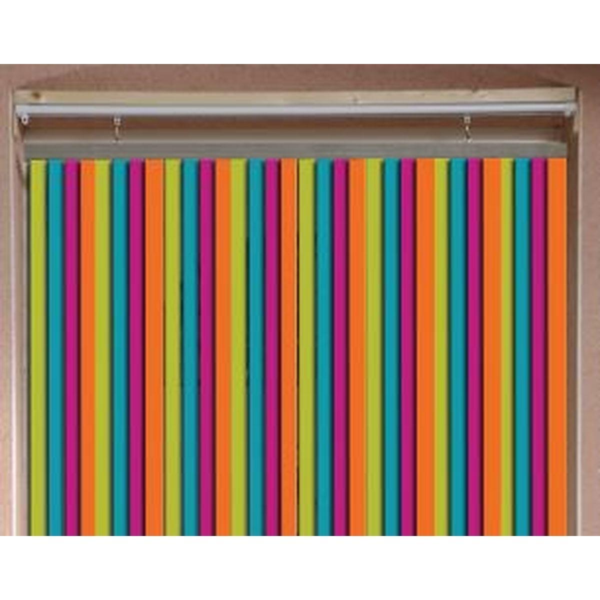 Rideau de porte à lamelles plastique multicolores - 90 x 220 cm