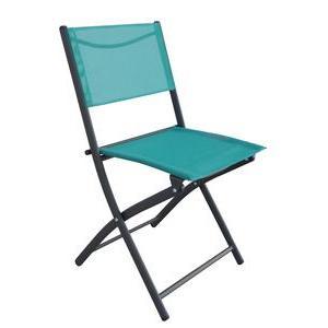 Chaise pliante Nouméa - L 51 x H 81 x l 46 cm - Différents coloris - Bleu tropical - MOOREA