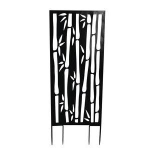 Plaque déco motif bambou - 100 x 45 cm - Noir - MOOREA