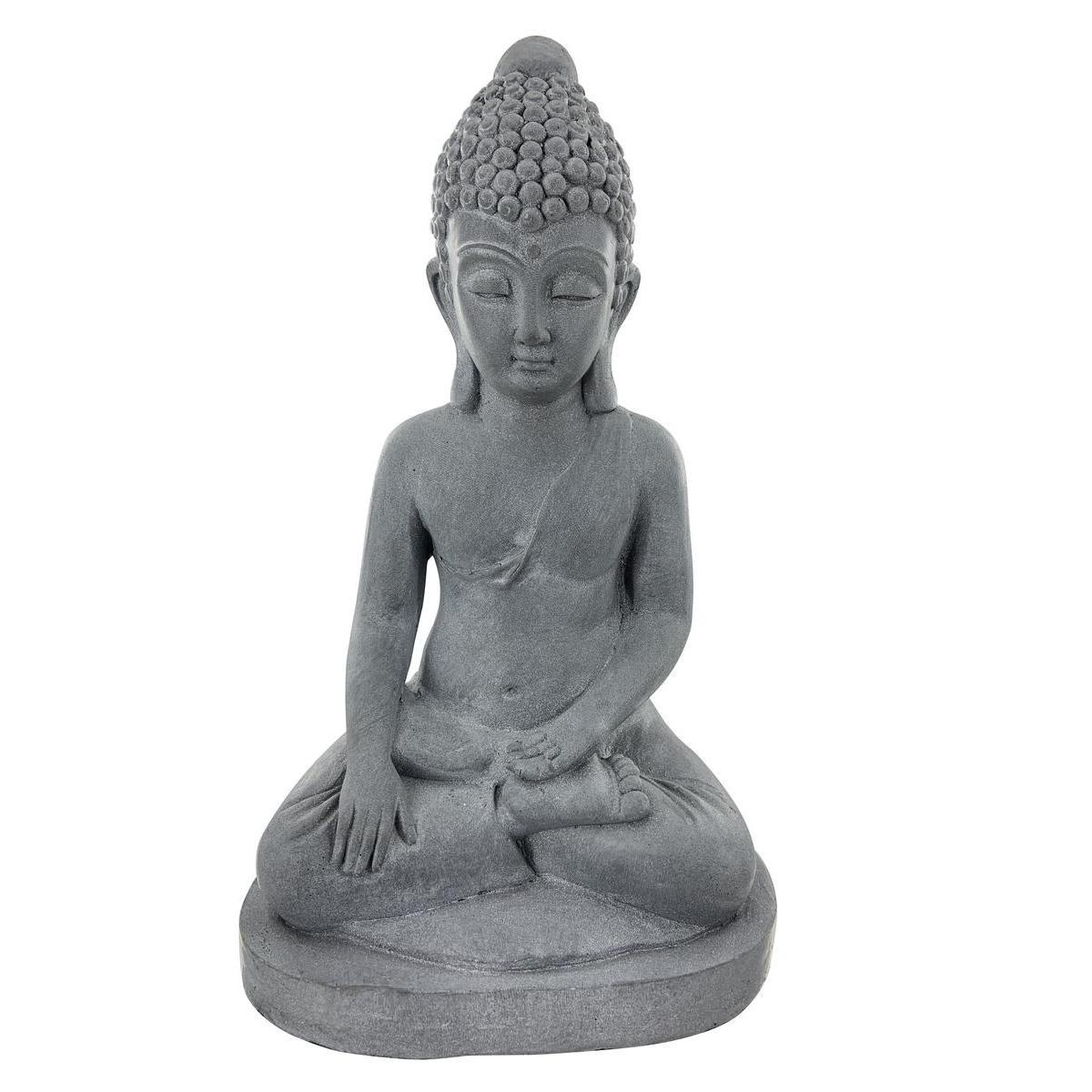 Bouddha assis - 35 x 25 x H 60 cm - Gris