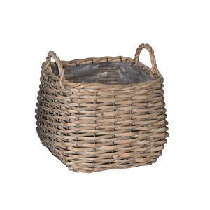 Panier plastifié - 21 x H 18 x 21 cm - Différents modèles - Marron