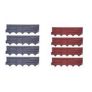 Bordure de jardin - L 58 x l 17.5 cm - Rouge, gris