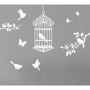 Adhésif Cage à Oiseaux - L 35 x l 18 cm - Violet