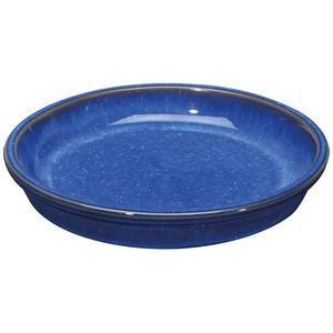 Soucoupe en terre cuite émaillée - ø 27 cm - Bleu