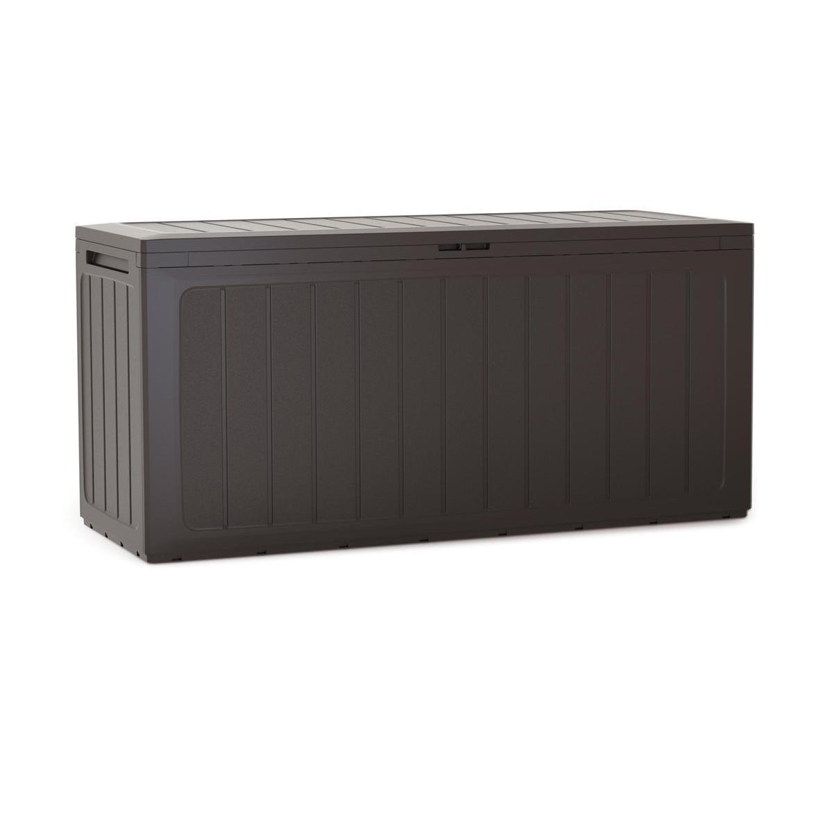 Coffre résine effet bois - 280 L - Marron