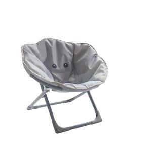 Chaise pliante éléphant - ø 50 x H 48 cm - Gris - MOOREA