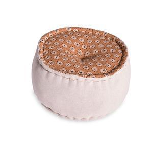 Pouf imprimé - ø 40 x H 30 cm - Marron, beige