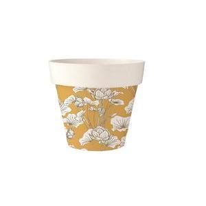 Cache - pot décoratif - ø 22 x H 21 cm - Différents formats - Jaune, blanc