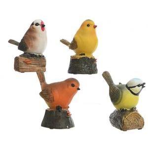 Oiseau déco & chanteur avec capteur de présence - L 10 x H 12 x l 6.4 cm - Différents modèles - Multicolore