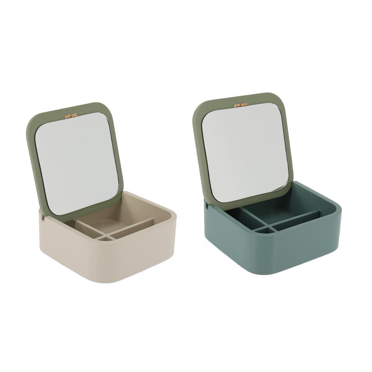 Boîte à bijoux miroir - 15 x 15 x H 6.5 cm - Différents modèles - K.KOON