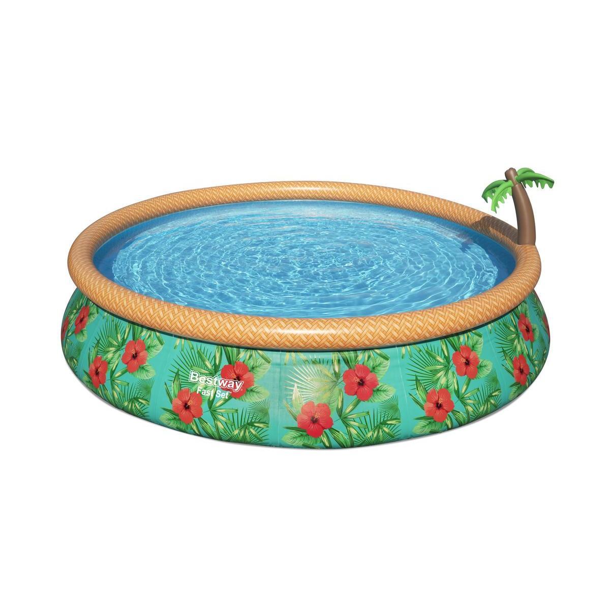 Piscine autoportante ronde à imprimé Tropical - ø 457 x H 84 cm - BESTWAY