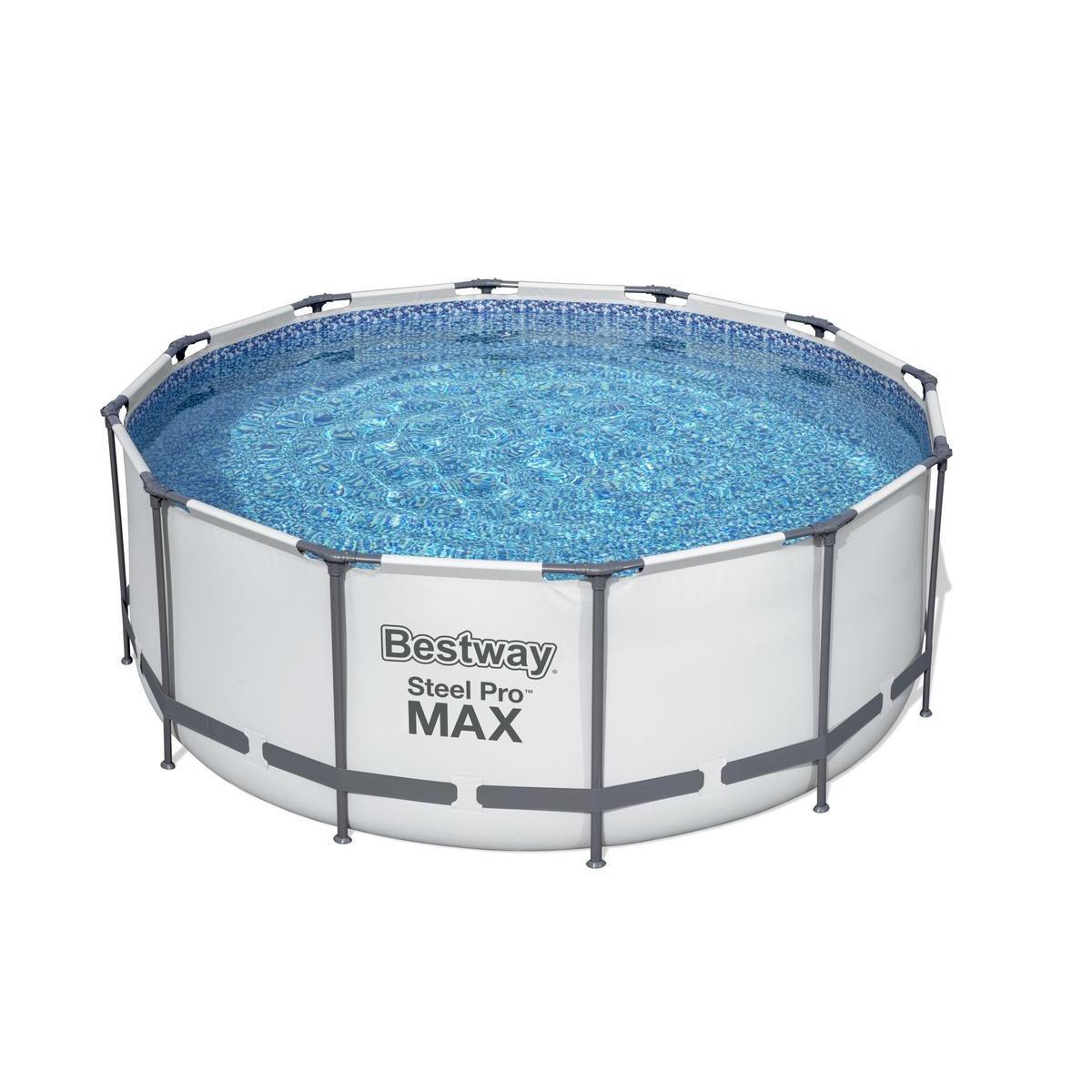 Piscine tubulaire ronde Steel Pro + pompe & kit - ø 366 x H 122 cm - Blanc - BESTWAY