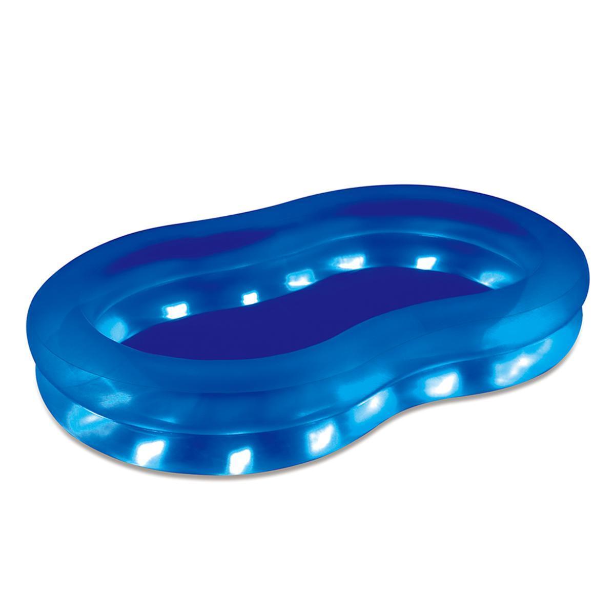 Piscine gonflable Aqua Glow à LED - 262 x H 46 x 159 cm - Bleu, multicolore - SUMMER WAVES