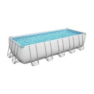 Piscine tubulaire rectangulaire Power Steel + kit & diffuseur - 640 x 132 x 274 cm - Gris - BESTWAY