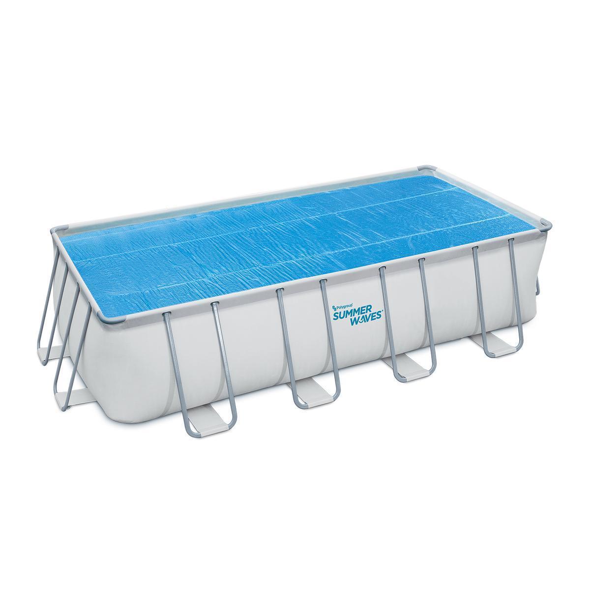 Bâche solaire pour piscine tubulaire rectangulaire - 396 x 213 cm - Bleu - SUMMER WAVES