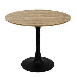 Table Oxford - ø 90 x H 73 cm - Marron, noir