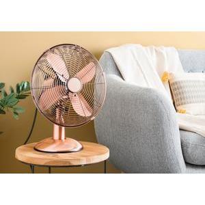 Ventilateur de table - H 30 cm - Cuivre - UPTECH