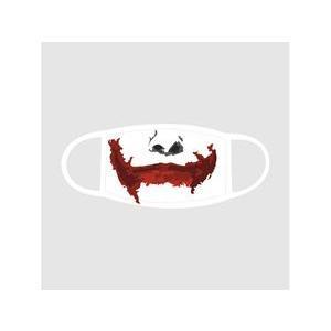 Masque barrière adulte certifié motif Joker - 19.5 x 8.5 cm - Rouge, blanc