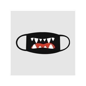 Masque barrière enfant certifié motif Monstre - 17 x 7 cm - Noir, rouge, blanc
