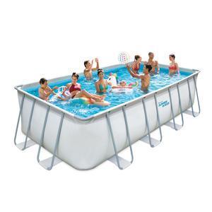 Piscine tubulaire rectangulaire - 4m x 2m x 1 m - avec kit de filtration et échelle