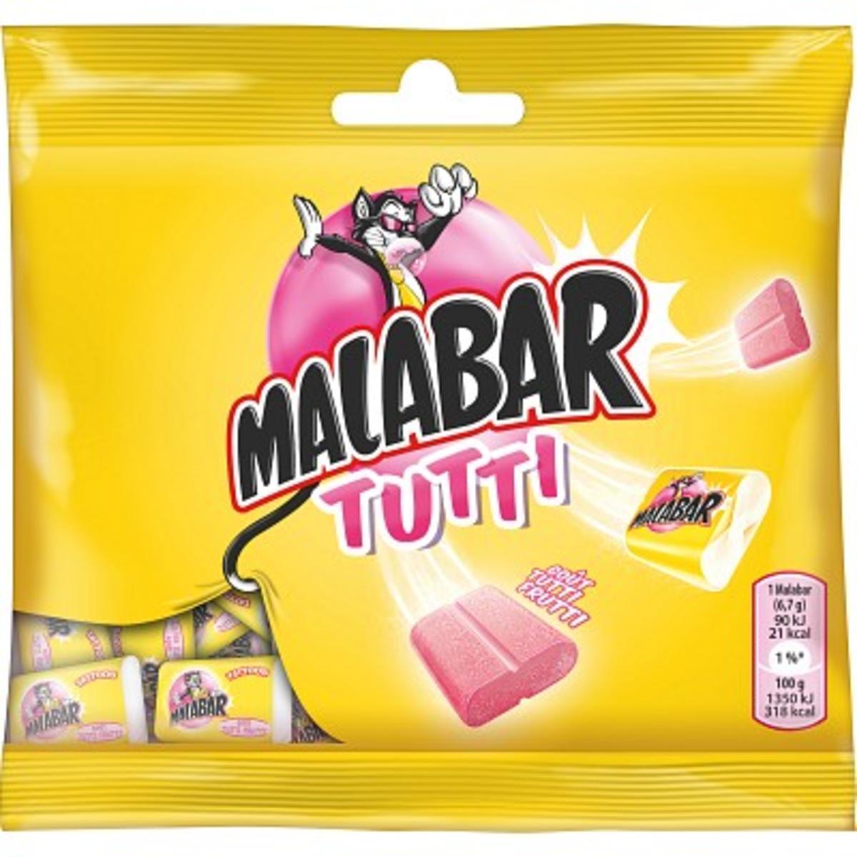Chewing-gum Malabar - 67 g - Parfum Tutti-frutti - MALABAR