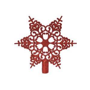Cimier étoile pailleté - H 19 cm - Rouge
