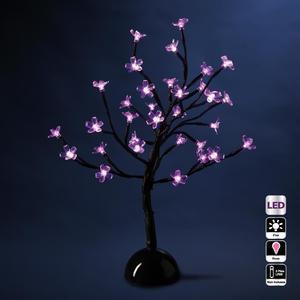 Arbre lumineux intérieur prunus rose 32 LED piles