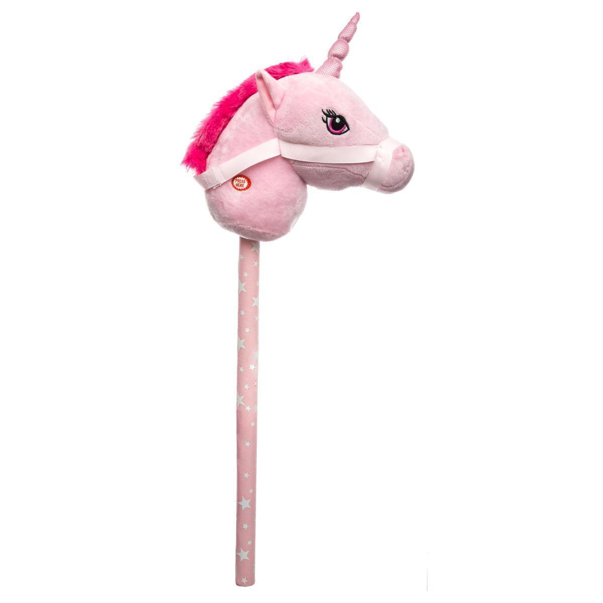 Licorne rose sur pied qui fait de la musique