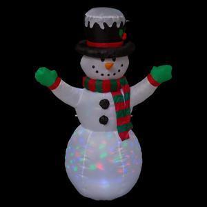 Bonhomme de neige gonflable lumineux - effet discotheque - 120 cm