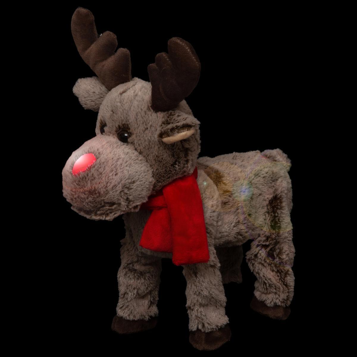 Automate de Noël - renne funny qui marche - 1 LED rouge dans le nez