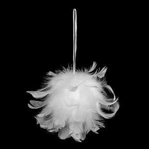 Boule de Noël en plume diam. 15 cm - blanc
