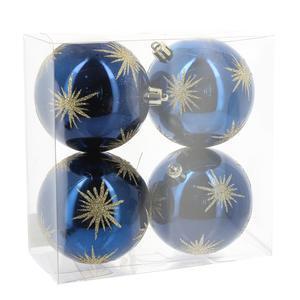 4 boules de Noël Flocon doré - ø 8 cm - Bleu - FAIRY STARS