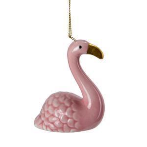 Suspension porcelaine Flamant - 5 x 2.8 x 6.5 cm - Rose - FAIRY STARS