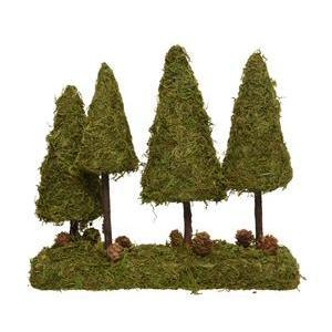 Forêt de sapins en mousse - 10 x L 30 x H 28 cm - Vert