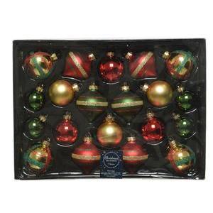 20 boules de Noël Tradition - ø 4 cm - Multicolore