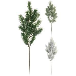 Branche de sapin fournie - L 48 x l 13 cm - Différents coloris - Vert, blanc