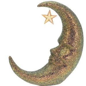Lune pailletée décorative style 1001 Nuits - L 49 x H 47 x l 16 cm - Différents modèles - Or, cuivre